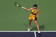 Simona Halep during her match against Marta Kostyuk